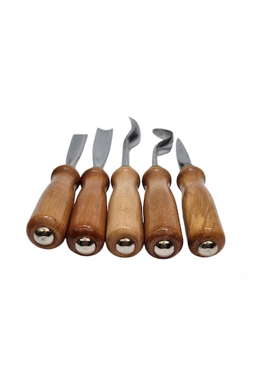 Ahşap Kaşık / Kuksa / Heykel Oyma Bıçak Seti Beşli