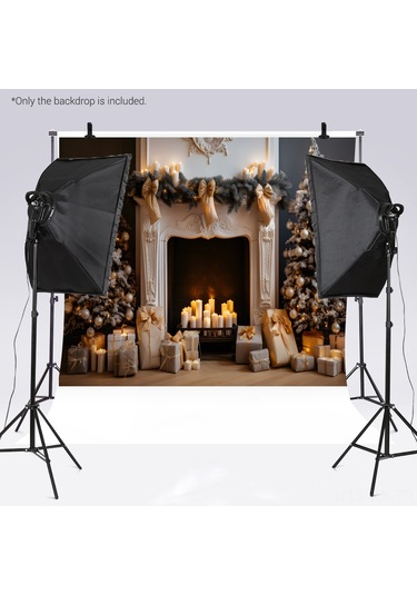 Kangvka Noel Temalı 2.1x1.5m Fotoğraf Arka Planı - Poliester Fiber W-7319 Modeli Çok Renkli