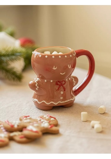 Roomi 330 Ml Seramik Yeni Yıl Kupa Zencefilli İnsan 194588342 Kırmızı
