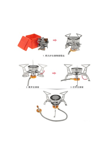 Geeksen "3200w Taşınabilir Rüzgara Dayanıklı Kamp Ocağı - 9 Plakalı Rüzgarlık İle Outdoor Pişirme" Gümüş