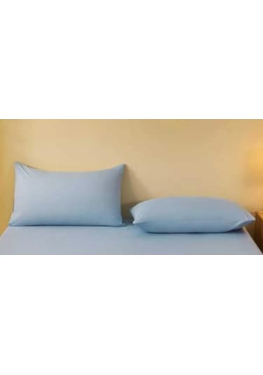 2 Adet Pamuklu 50x70 Cm Yastık Kılıfı Mavi