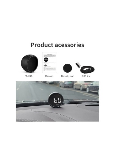 Tenfowee Oto Hud B1 Sürət-tank Seviyesi-güç Kontrol Sistemi 2" Ekranlı Obdⅱ Otomatik Parlaklık Akıllı Araç Monitörü Siyah