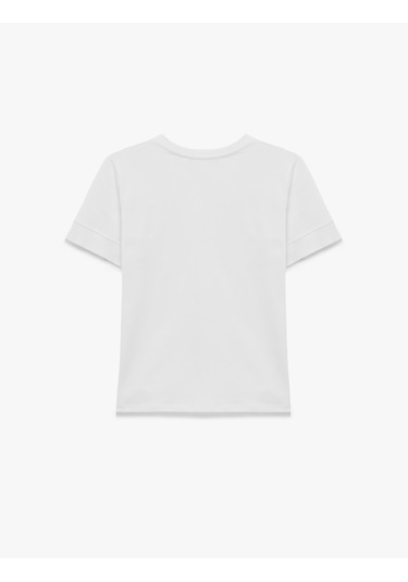 Koton Pamuklu Slim Fit Kısa Kollu Bisiklet Yaka Basic Tişört Beyaz 6sak50461ek