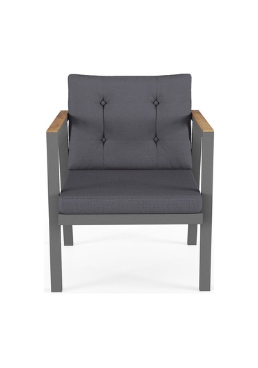 Sierra 2+1+1 Metal İskeletli Suya Dayanıklı Bahçe Balkon Mobilya Takımı Cafe, Salon Koltuk Takımı Antrasit