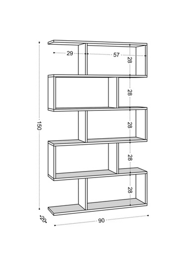 Decormet Nilüfer Kitaplık Beyaz Beyaz