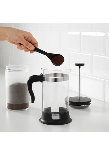 Çay Kahve Demleme, French Press, Bitki Çayı Demleme 1lt Siyah - Şeffaf