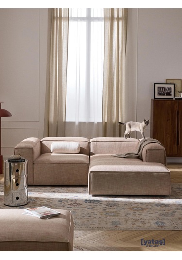 Most Mollis Plus Sağ Köşe 2 Modül Köşe Koltuk 09 Bej Keten Kumaş