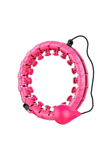 Kochler Masajlı Egzersiz Çemberi - Egzersiz Halkası - Bel Bölgesi Ayarlanabilir - Kondisyon Pembe