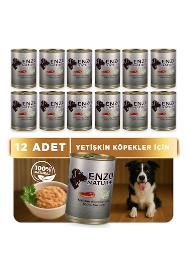 Enzo Natural Kuzu Etli Yaş Köpek Maması 410 X 12