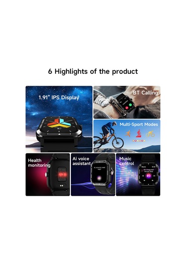 Samdoo U8 1.91" Ips Ekran 125 Spor Modulu Akıllı Saat(İthalatçı Garantili)