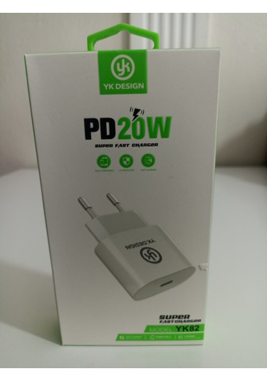 Yk Design Yk82 Pd20w Süper Hızlı Şarj Başlığı Beyaz-Sadece Adaptör