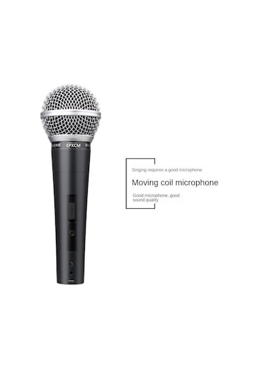 Anahtarlı Metal Dinamik Kablolu Mikrofon, Ev Sahne Karaoke Kablolu Mikrofon