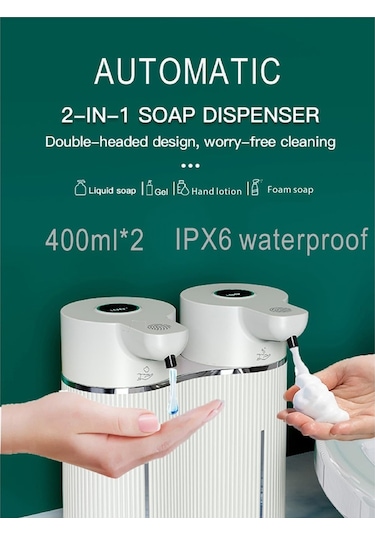 Anjiexun Ticari Veya Ev İçin Duvara Monte Otomatik Sabunluk Beyaz