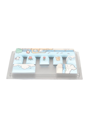 Xindoker 8 Adet Pbt Klavye Anahtarı Seti - Termal Süblimasyon Teknolojisi -  Yükseklik - 61/87/104/108 Tuşlu Mekanik Klavyeler İçin Uyumlu - Dıy Dekoratif Anahtar Takımı