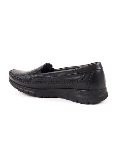 Forelli 29413 Eterna-G Siyah Kadın Comfort Deri Ayakkabı Siyah
