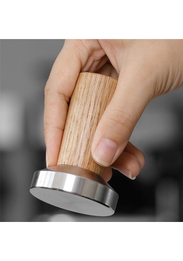 Metabagua Kahve Sabotaj Espresso Damgası: Kahve Sabotaj Gerçek Ahşap Sap, 49mm Zocn4w Renkli