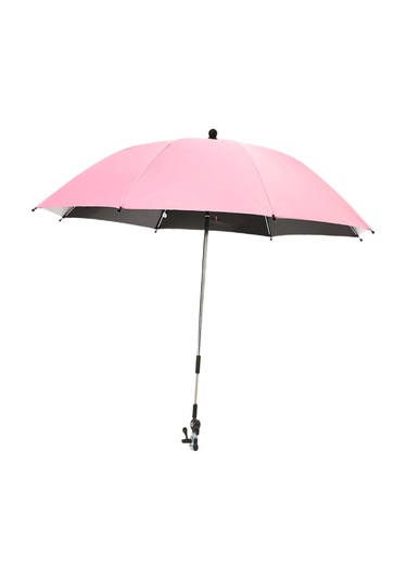 Suntek Bebek Arabası Şemsiyesi Kelepçeli Seyahat Yaz Açık Pembe Pembe