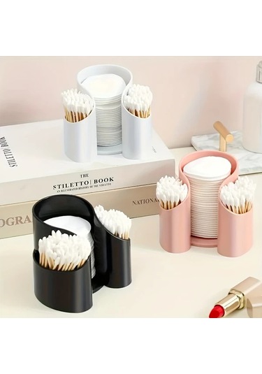 Chuangyinshop Siyah 1 Adet 3'lü Saklama Kutusu, Kozmetik Ve Diş İpi Düzenleyici, Banyo Aksesuar Siyah