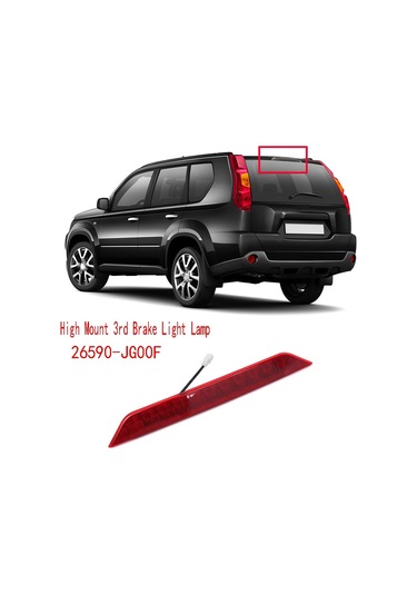 Sointeresting Nissan X-trail T31 2008-2013 Led Arka Fren Lambası İçin Kırmızı Yüksek Montajlı 3. Fren Lambası Lambası 26590-jg00f