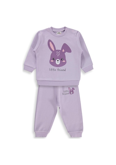 Civil Baby Tavşan Baskılı 6-18 Ay Takım - Lila