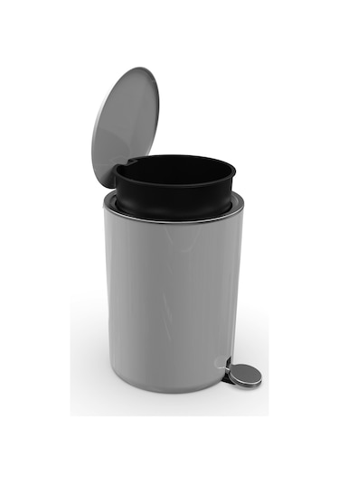 Primanova Lenox Pedallı Çöp Kovası Gri 5 Lt Gri