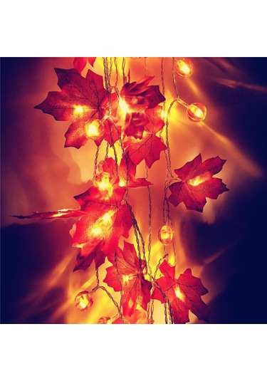 6 M Akçaağaç Yaprakları Peri Dize Işıklar Cadılar Bayramı 3d Kabak Işıkları Lamba Cadılar Bayramı Şükran Günü Güz Noel Partileri Dekorasyon 6m Diğer