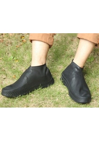 Silikon Ayakkabı Kılıfı Kaymaz Su Kir Geçirmez L Beden Siyah