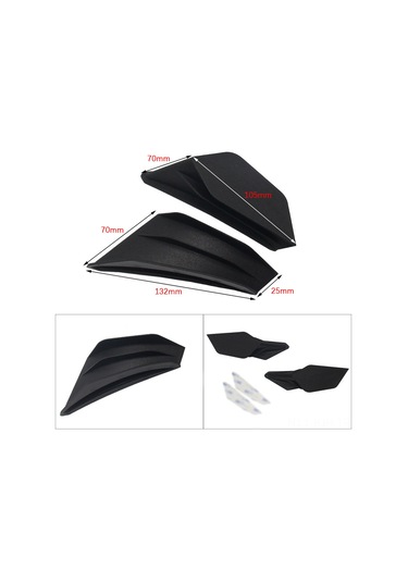 Jeehugo Honda Suzuki Yamaha Kawasaki Bmw Gp Motosiklet İçin Abs Akustik Kanat, Siyah, 2 Adet, Dekoratif Ve Aerodinamik Aksesuar