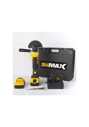 Stilmax STM1058 Profesyonel 125 MM Çift Akülü Şarjlı Taşlama Makinesi + Kesme Taşı 2'li