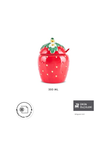 Karaca Strawberry Şekerlik 350 Ml Kırmızı