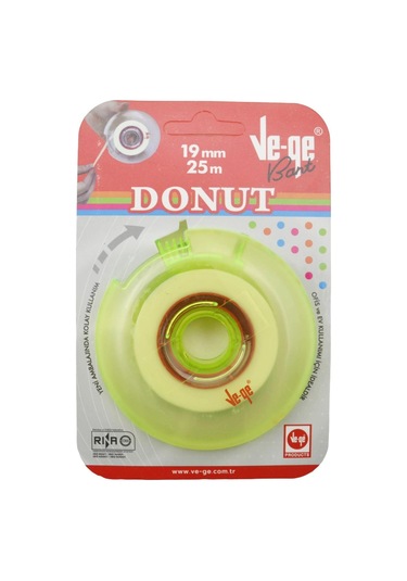 Vege Donut Soft Görünmez Bant 19x25 M Bant Kesme Makineli Yeşil