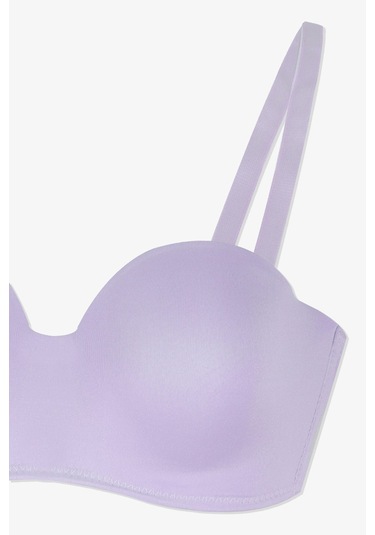 Kadın Dolgusuz Mikro Straplez Sütyen Lila