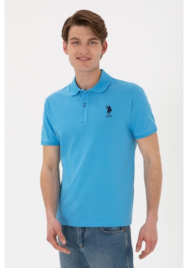 U.S. Polo Assn. Erkek Slim Fit Polo Yaka Turkuaz Basic Tişört 50305929-VR093 U.S. Polo Assn. Erkek Slim Fit Polo Yaka Turkuaz Basic Tişört 50305929-VR093