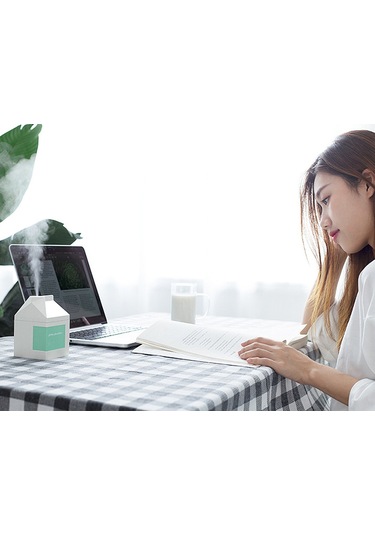 Vkemall Milk Box Şeklinde Ev/ofis Usb Nemlendirici - Ultrasonik Atomizasyon, 30db Sessiz Çalışma, İki Modlu, Kolay Su Ekleme