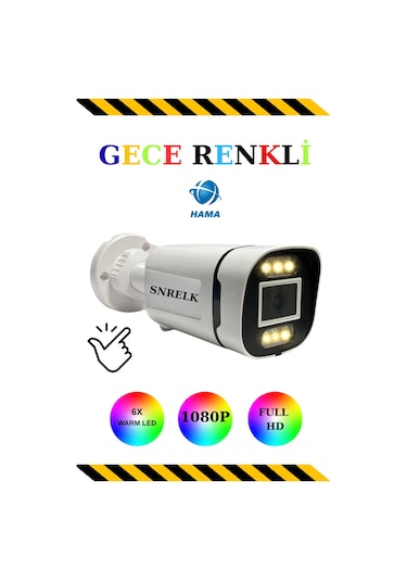 Snrelk Gece Renkli 6x Led Warm Lıght Geniş Açı Güvenlik Kamerası