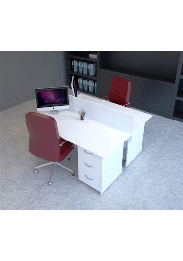 Burovena Vena Nil Workstation Ikili Çalışma Masa 158Cm X 140Cm X 115H