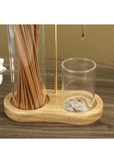 Honeybeeshop Geri Dönüştürülmüş Ahır Mumluk Cam Tabak Mermer Taban Retro 5 Çift Yuvarlak Bardak Tütsü Brülörü