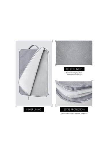 13 İnç Dizüstü Bilgisayar Çantası Su Geçirmez Yumuşak Evrak Çantası Kılıfı Macbook Air 13 M2 M1 A2681 A2337 A2179 2018-2022 /macbook Pro 13 M2 M1 A2338 Gri Diğer