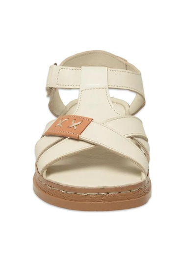 Mammamia D25ys-2440 Kadın Hakiki Deri Comfort Sandalet Kemik Siyah