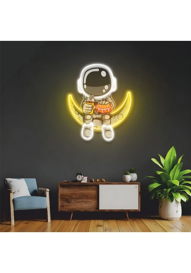 Uv Baskılı Astronot Neon Tablo