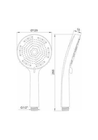 Argo Büyük Hortumsuz Beyaz Duş Başlığı, Mod Seçişli 210031540 Gri