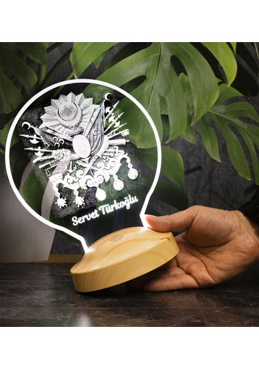 Baba Hediyesi Kişiye Özel Osmanlı Tuğrası Led Lamba