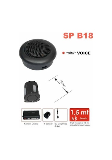 Sentınel Park Sensörü Ses İkazlı 18 Mm Siyah N11.557