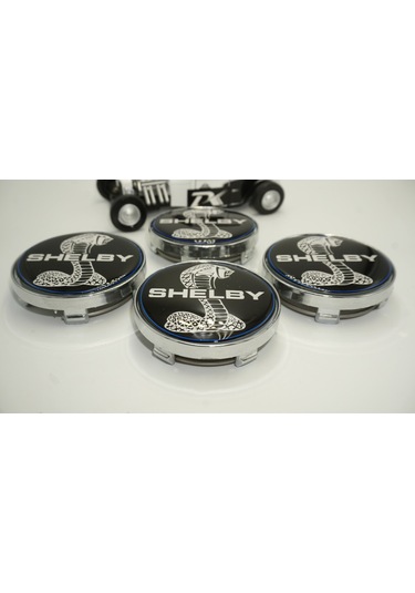 Ford Mustang Shelby Kobra Logo Jant Göbeği Kapak Seti  60mm