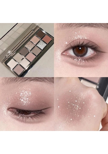 12 Renk Göz Farı Paleti Düşük Doymuş Toprak Pembe Mor Göz Farı Glitter 10 01