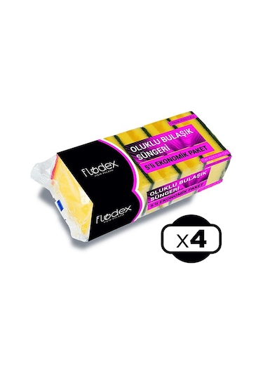 Flodex Oluklu Bulaşık Süngeri 4 x 5'li