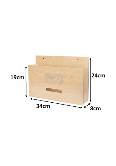 Ahşap Posta Ve Fatura Kutusu Ceviz Akça 2 Renk