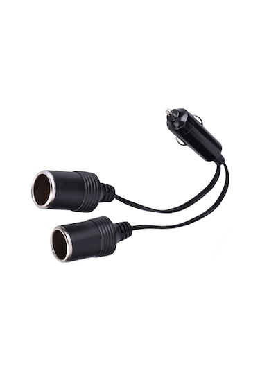 Moveevo 12v-24v Araç Şarj Adaptörü Erkekten İkiye Kadın Çıkışlı 10a, Otomobil-tır-motosiklet İçin 24cm Uzunluk, Pe Paketli