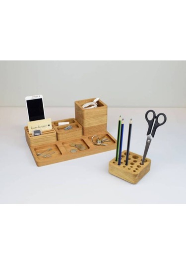 Kendi Düzenini Yarat - 6 Parça Modüler Ahşap Masaüstü Seti