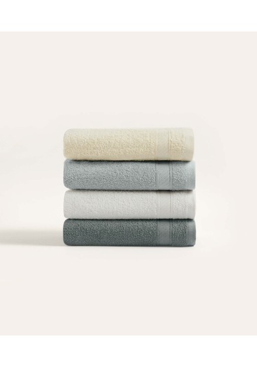 Koza Home Likya %100 Pamuk Bordür 4lü Yüz Çeyiz Havlu Seti 1002a Çok Renkli